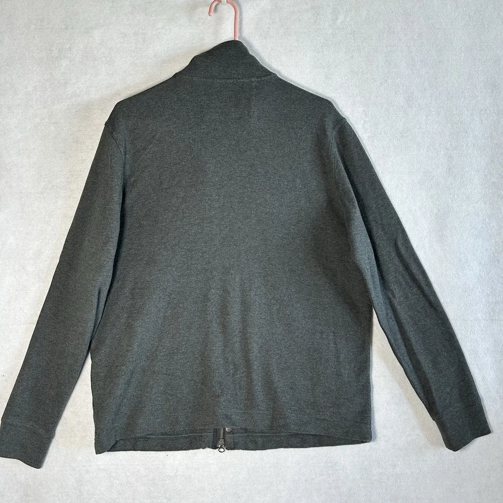 Banana Republic Quilted‎ Full-Zip Sweatshirt Jacket -Men's LARGE-Charcoal Grey